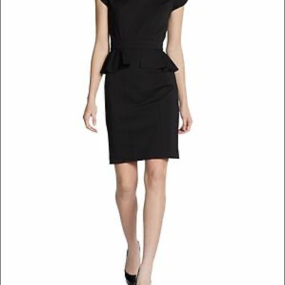 Rebecca Taylor Black Peplum Dress SZ 4 - Picture 1 of 9